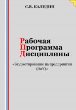 Рабочая программа дисциплины «Бюджетирование на предприятии (ЭиУ)»